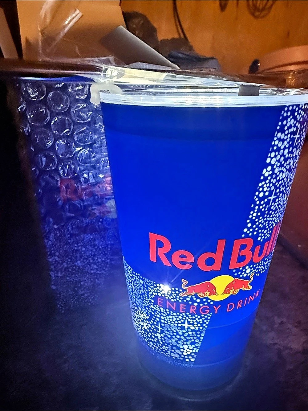 Red Bull Blue Reusable Drink Cup with Lid